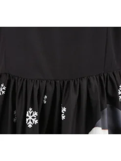 Women's Christmas Midi Dress Black Red Sleeveless Santa Claus Print Spring Summer Spaghetti Strap 2022 S M L XL 2XL -Fashion Life Shop agwkya1667980446974