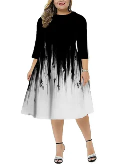 Women‘s Plus Size Christmas Dress Work Dress Santa Claus 3/4 Length Sleeve Winter Fall Midi Dress Christmas Dress Work Dress 11 Women‘s Plus Size Christmas Dress Work Dress Santa Claus 3/4 Length Sleeve Winter Fall Midi Dress Christmas Dress Work Dress -Fashion Life Shop akqzyu1669348602800
