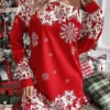 Women's Christmas Dress Sweatshirt Dress Mini Dress Warm Fashion Outdoor Christmas Holiday Crew Neck Print Snowflake Loose Fit Black Burgundy Orange S M L XL XXL