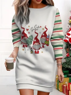 Women's Christmas Casual Dress Sweatshirt Dress Mini Dress Warm Fashion OutdoorVacation Crew Neck Print Animal Geometric Santa Claus Loose Fit Black White Red S M L XL XXL 7 Women's Christmas Casual Dress Sweatshirt Dress Mini Dress Warm Fashion OutdoorVacation Crew Neck Print Animal Geometric Santa Claus Loose Fit Black White Red S M L XL XXL -Fashion Life Shop asgbgr1695365365976