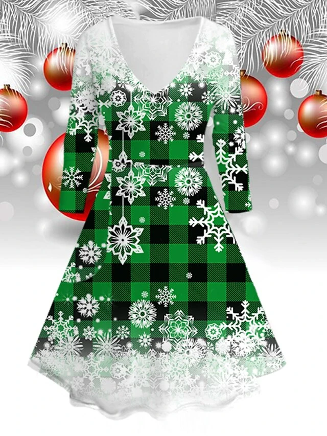 Women‘s Christmas Green Red Long Sleeve Elk Print Winter Autumn V Neck Fashion Daily Weekend Loose Fit 2022 S M L XL 2XL 3XL 4XL 5XL 6XL 1 Women‘s Christmas Green Red Long Sleeve Elk Print Winter Autumn V Neck Fashion Daily Weekend Loose Fit 2022 S M L XL 2XL 3XL 4XL 5XL 6XL