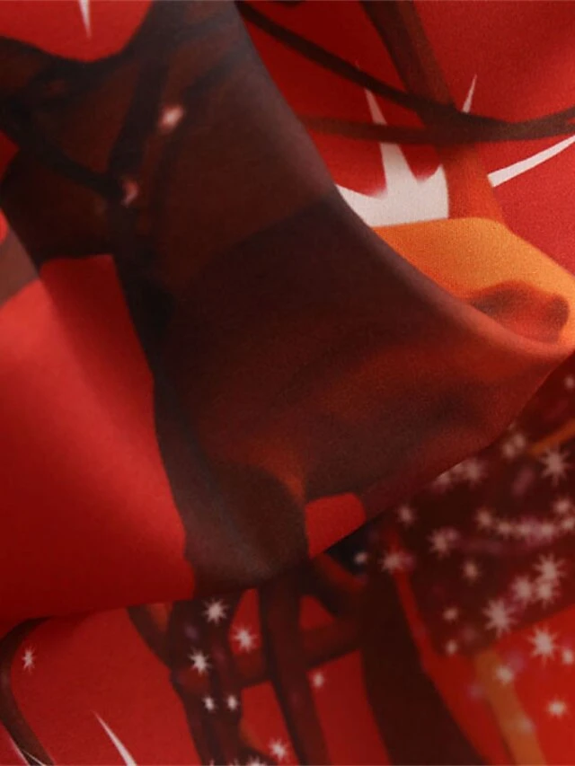 Women's Christmas Swing DressKnee Length Dress Green Blue Purple Red Long Sleeve Print Snowflake Bow Print Fall Winter Crew Neck Stylish 2022 S M L XL 2XL 10 Women's Christmas Swing DressKnee Length Dress Green Blue Purple Red Long Sleeve Print Snowflake Bow Print Fall Winter Crew Neck Stylish 2022 S M L XL 2XL - Image 10