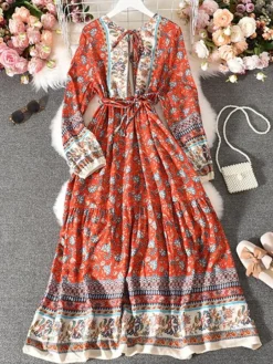 Women's Casual Dress Winter Dress Ethnic Dress Floral Tribal Lace Up Ruched Crew Neck Puff Sleeve Midi Dress Fashion Ethnic Outdoor Christmas Long Sleeve Loose Fit Red Khaki Dark Blue Fall Winter 17 Women's Casual Dress Winter Dress Ethnic Dress Floral Tribal Lace Up Ruched Crew Neck Puff Sleeve Midi Dress Fashion Ethnic Outdoor Christmas Long Sleeve Loose Fit Red Khaki Dark Blue Fall Winter -Fashion Life Shop bgmvtn1697791094553