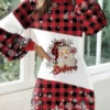 Women's Casual Dress Christmas Dress Winter Dress Plaid Santa Claus Print Turtleneck Mini Dress Fashion Streetwear Outdoor Christmas Long Sleeve Loose Fit Wine Fall Winter S M L XL XXL