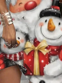 Women's Christmas Hoodie Dress Winter Dress Mini Dress Wine White Long Sleeve Elk Snowman Print Winter Fall Hooded Vacation Casual 2022 S M L XL XXL 3XL -Fashion Life Shop bjpzqb1666927461757