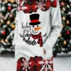Women's Casual Dress Christmas Dress Sweatshirt Dress Snowman Snowflake Pocket Print Crew Neck Mini Dress Fashion Streetwear Outdoor Christmas Long Sleeve Loose Fit Wine Fall Winter S M L XL XXL