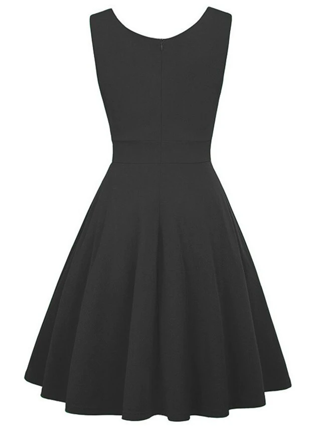 Women‘s Christmas Party Dress Swing Dress Green Dress Midi Dress Black White Wine Sleeveless Pure Color Ruched Summer Spring Fall V Neck Party Party Wedding Guest 2022 S M L XL XXL 18 Women‘s Christmas Party Dress Swing Dress Green Dress Midi Dress Black White Wine Sleeveless Pure Color Ruched Summer Spring Fall V Neck Party Party Wedding Guest 2022 S M L XL XXL - Image 18