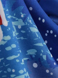 Women's Christmas Swing Dress Vintage DressKnee Length Dress Blue Royal Blue Light Blue Black Long Sleeve Santa Claus Elk Snowman Print Fall Winter Crew Neck Vacation Vintage 2022 S M L XL XXL 3XL -Fashion Life Shop bwfbnk1665293401199