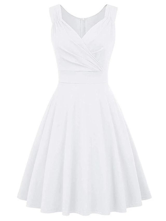 Women‘s Christmas Party Dress Swing Dress Green Dress Midi Dress Black White Wine Sleeveless Pure Color Ruched Summer Spring Fall V Neck Party Party Wedding Guest 2022 S M L XL XXL 15 Women‘s Christmas Party Dress Swing Dress Green Dress Midi Dress Black White Wine Sleeveless Pure Color Ruched Summer Spring Fall V Neck Party Party Wedding Guest 2022 S M L XL XXL - Image 15