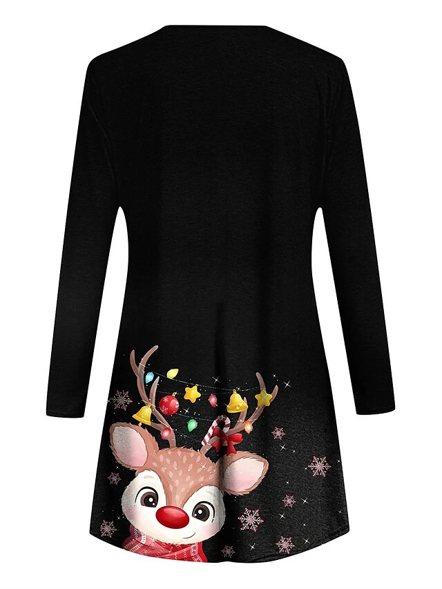 Women's Casual Dress Christmas Dress Sweatshirt Dress Snowflake Ugly Christmas Print Crew Neck Mini Dress Active Fashion Outdoor Christmas Long Sleeve Loose Fit Black Brown Khaki Fall Winter S M L XL 2 Women's Casual Dress Christmas Dress Sweatshirt Dress Snowflake Ugly Christmas Print Crew Neck Mini Dress Active Fashion Outdoor Christmas Long Sleeve Loose Fit Black Brown Khaki Fall Winter S M L XL - Image 2