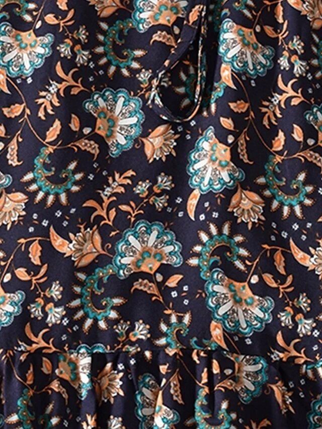 Women's Casual Dress Winter Dress Ethnic Dress Floral Tribal Lace Up Ruched Crew Neck Puff Sleeve Midi Dress Fashion Ethnic Outdoor Christmas Long Sleeve Loose Fit Red Khaki Dark Blue Fall Winter 6 Women's Casual Dress Winter Dress Ethnic Dress Floral Tribal Lace Up Ruched Crew Neck Puff Sleeve Midi Dress Fashion Ethnic Outdoor Christmas Long Sleeve Loose Fit Red Khaki Dark Blue Fall Winter - Image 6