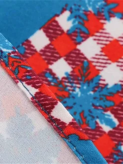 Women's Christmas Swing Dress Vintage DressKnee Length Dress Blue Red Navy Blue Black Long Sleeve Plaid Santa Claus Elk Bow Print Fall Winter V Neck Vacation Vintage 2022 S M L XL XXL 3XL -Fashion Life Shop cjixsw1665293393269