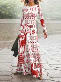 Women's Christmas Casual Dress Swing Dress Blue Wine White Long Sleeve Letter Elk Snowflake Pocket Print Winter Fall V Neck Vacation Casual Fall Dress 2022 S M L XL XXL 3XL / Winter Dress 5 Women's Christmas Casual Dress Swing Dress Blue Wine White Long Sleeve Letter Elk Snowflake Pocket Print Winter Fall V Neck Vacation Casual Fall Dress 2022 S M L XL XXL 3XL / Winter Dress -Fashion Life Shop cjkpbv1666173430357