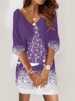 Women‘s Christmas Casual Dress Sweatshirt Dress Mini Dress Fashion Daily Outdoor Vacation V Neck Print Tree Loose Fit Black Red Blue S M L XL XXL 9 Women‘s Christmas Casual Dress Sweatshirt Dress Mini Dress Fashion Daily Outdoor Vacation V Neck Print Tree Loose Fit Black Red Blue S M L XL XXL -Fashion Life Shop ckovvo1695027790433