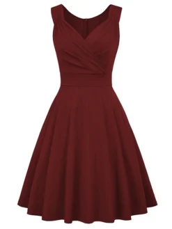 Women‘s Christmas Party Dress Swing Dress Green Dress Midi Dress Black White Wine Sleeveless Pure Color Ruched Summer Spring Fall V Neck Party Party Wedding Guest 2022 S M L XL XXL 20 Women‘s Christmas Party Dress Swing Dress Green Dress Midi Dress Black White Wine Sleeveless Pure Color Ruched Summer Spring Fall V Neck Party Party Wedding Guest 2022 S M L XL XXL -Fashion Life Shop cuamkp1635432107339