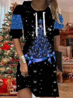 Women's Christmas Hoodie Dress Shift Dress Mini Dress Green Blue Purple Long Sleeve Christmas Tree Print Fall Spring Hooded Fashion Christmas Daily Loose Fit 2022 S M L XL XXL 3XL 10 Women's Christmas Hoodie Dress Shift Dress Mini Dress Green Blue Purple Long Sleeve Christmas Tree Print Fall Spring Hooded Fashion Christmas Daily Loose Fit 2022 S M L XL XXL 3XL -Fashion Life Shop cvsvbe1667635996166