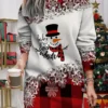 Women's Christmas Casual Dress Sweatshirt Dress Mini Dress Warm Fashion Outdoor Vacation Crew Neck Print Santa Claus Snowman Loose Fit Black White Wine S M L XL XXL