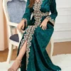 Women's Casual Dress Velvet Dress Swing Dress Long Dress Maxi Dress Lace Embroidered Outdoor Christmas Daily Fashion Elegant V Neck Long Sleeve 2023 Loose Fit Dark Green Color M L XL XXL Size