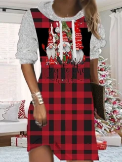 Women's Christmas Hoodie Dress Shift Dress Mini Dress Black Wine Light Red Long Sleeve Plaid Print Fall Spring Hooded Fashion Christmas Daily Loose Fit 2022 S M L XL XXL 3XL 9 Women's Christmas Hoodie Dress Shift Dress Mini Dress Black Wine Light Red Long Sleeve Plaid Print Fall Spring Hooded Fashion Christmas Daily Loose Fit 2022 S M L XL XXL 3XL -Fashion Life Shop danreg1667562301501