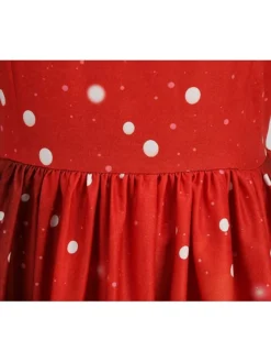 Women's Christmas Swing Dress Midi Dress Black Long Sleeve Santa Claus Print Winter Fall Autumn Crew Neck Modern 2022 S M L XL 2XL 3XL -Fashion Life Shop dbobgv1667980618784