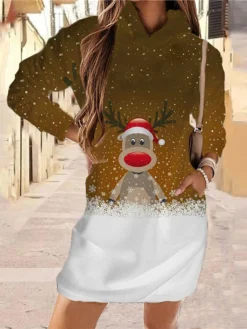 Women‘s Christmas Hoodie Dress Winter DressShort Mini Dress Blue Gold Red Long Sleeve Elk Pocket Print Fall Winter Hooded Vacation Casual 2022 S M L XL XXL 3XL 5 Women‘s Christmas Hoodie Dress Winter DressShort Mini Dress Blue Gold Red Long Sleeve Elk Pocket Print Fall Winter Hooded Vacation Casual 2022 S M L XL XXL 3XL -Fashion Life Shop dljdxb1663755225081