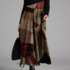 Women's Casual Dress Shift Dress Long Dress Maxi Dress Brown Long Sleeve Geometric Patchwork Winter Fall Spring Crew Neck Fashion Winter Dress Christmas Daily 2023 S M L XL 2XL 3XL