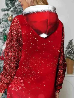 Women's Christmas Dress Casual Dress Mini Dress Warm Fashion Outdoor Christmas Holiday Hoodie Print Snowflake Loose Fit Wine S M L XL XXL 5 Women's Christmas Dress Casual Dress Mini Dress Warm Fashion Outdoor Christmas Holiday Hoodie Print Snowflake Loose Fit Wine S M L XL XXL -Fashion Life Shop dtdffr1697458345649