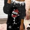 Women's Casual Dress Christmas Dress Sweatshirt Dress Ombre Marble Print Print One Shoulder Mini Dress Fashion Streetwear Outdoor Christmas Long Sleeve Loose Fit Black And White Black Pink Fall Winter