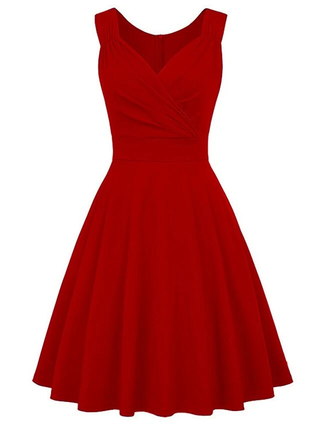 Women‘s Christmas Party Dress Swing Dress Green Dress Midi Dress Black White Wine Sleeveless Pure Color Ruched Summer Spring Fall V Neck Party Party Wedding Guest 2022 S M L XL XXL 13 Women‘s Christmas Party Dress Swing Dress Green Dress Midi Dress Black White Wine Sleeveless Pure Color Ruched Summer Spring Fall V Neck Party Party Wedding Guest 2022 S M L XL XXL - Image 13