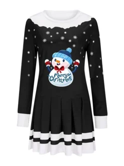 Women's Christmas Swing Dress Blue Red Black Long Sleeve Letter Santa Claus Snowflake Pleated Print Winter Fall Crew Neck Stylish Romantic Fall Dress Loose Fit 2022 S M L XL XXL / Winter Dress 18 Women's Christmas Swing Dress Blue Red Black Long Sleeve Letter Santa Claus Snowflake Pleated Print Winter Fall Crew Neck Stylish Romantic Fall Dress Loose Fit 2022 S M L XL XXL / Winter Dress -Fashion Life Shop eandfa1665746454750