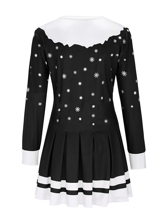 Women's Christmas Swing Dress Blue Red Black Long Sleeve Letter Santa Claus Snowflake Pleated Print Winter Fall Crew Neck Stylish Romantic Fall Dress Loose Fit 2022 S M L XL XXL / Winter Dress 12 Women's Christmas Swing Dress Blue Red Black Long Sleeve Letter Santa Claus Snowflake Pleated Print Winter Fall Crew Neck Stylish Romantic Fall Dress Loose Fit 2022 S M L XL XXL / Winter Dress - Image 12