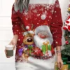 Women's Christmas Casual Dress Sweatshirt Dress Mini Dress Warm Fashion Outdoor Vacation Crew Neck Print Santa Claus Christmas Tree Loose Fit ArmyGreen Wine Rusty Red S M L XL XXL