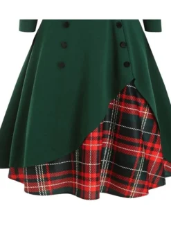 Women‘s Christmas Swing Dress Plaid Dress Vintage Dress Midi Dress Green Long Sleeve Plaid Button Winter Fall Spring Square Neck Modern Vacation 2022 S M L XL XXL 3XL 5 Women‘s Christmas Swing Dress Plaid Dress Vintage Dress Midi Dress Green Long Sleeve Plaid Button Winter Fall Spring Square Neck Modern Vacation 2022 S M L XL XXL 3XL -Fashion Life Shop ejwvpr1667613378793