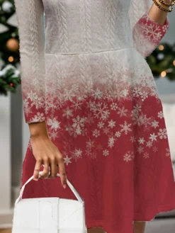 Women‘s Christmas Sweater Dress Jumper Dress Winter Dress Fashion Snowflake Outdoor Christmas Daily Date Crew Neck Long Sleeve Ribbed Print 2023 Regular Fit Wine S M L XL 5 Women‘s Christmas Sweater Dress Jumper Dress Winter Dress Fashion Snowflake Outdoor Christmas Daily Date Crew Neck Long Sleeve Ribbed Print 2023 Regular Fit Wine S M L XL -Fashion Life Shop ekybah1695348946703