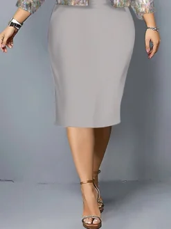 Women's Christmas Plus Size Curve Party Dress Sequin Dress Dress Set Plain Midi Dress 3/4 Length Sleeve Crew Neck Fashion Party Gray Fall Winter L XL XXL 3XL 4XL 7 Women's Christmas Plus Size Curve Party Dress Sequin Dress Dress Set Plain Midi Dress 3/4 Length Sleeve Crew Neck Fashion Party Gray Fall Winter L XL XXL 3XL 4XL -Fashion Life Shop emdpzo1697170934676