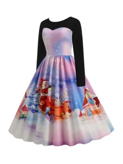 Women‘s Christmas Retro Elegant Vintage Dress Midi Dress Party Ruched Patchwork Santa Claus Crew Neck Long Sleeve Regular Fit Fall Winter 2023 Black Red S M L XL 25 Women‘s Christmas Retro Elegant Vintage Dress Midi Dress Party Ruched Patchwork Santa Claus Crew Neck Long Sleeve Regular Fit Fall Winter 2023 Black Red S M L XL -Fashion Life Shop envbos1694426165654