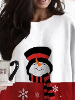 Women‘s Plus Size Christmas Dress Casual Dress Snowman Long Sleeve Winter Fall Casual Festival Mini Dress Going Out Dress -Fashion Life Shop epyvam1667812004455