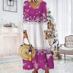 Women's Christmas Casual Dress Shift DressMaxi Long Dress Purple Wine Red Brown White Long Sleeve Plaid Santa Claus Elk Print Fall Winter V Neck Vacation Casual 2022 S M L XL XXL 3XL 4XL 5XL 6XL 25 Women's Christmas Casual Dress Shift DressMaxi Long Dress Purple Wine Red Brown White Long Sleeve Plaid Santa Claus Elk Print Fall Winter V Neck Vacation Casual 2022 S M L XL XXL 3XL 4XL 5XL 6XL -Fashion Life Shop fajahu1668238359031