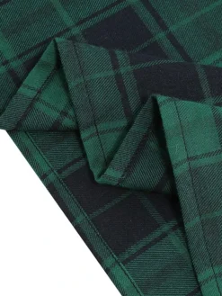 Women's Christmas Tartan Dress Casual Dress Sheath Dress Mini Dress Green Black Long Sleeve Plaid Patchwork Winter Fall One Shoulder Fashion Sexy 2022 S M L XL 2XL / Cotton -Fashion Life Shop fglkod1666676132340