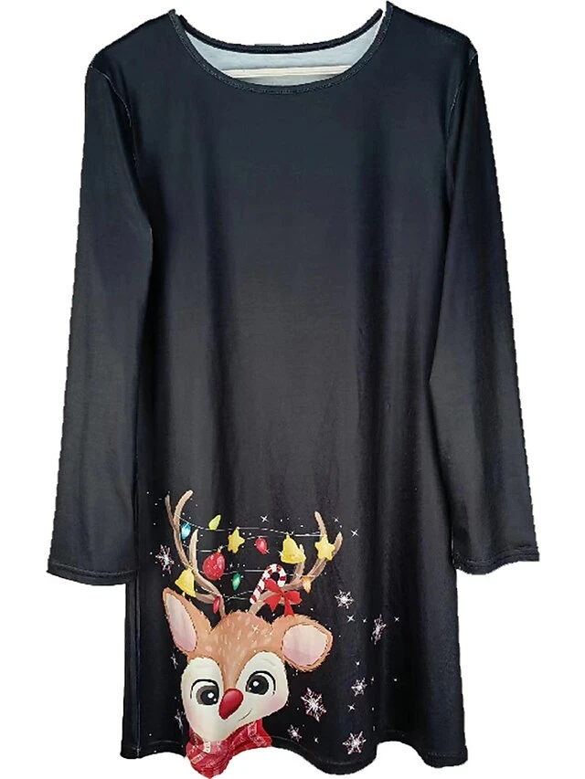 Women's Casual Dress Christmas Dress Sweatshirt Dress Snowflake Ugly Christmas Print Crew Neck Mini Dress Active Fashion Outdoor Christmas Long Sleeve Loose Fit Black Brown Khaki Fall Winter S M L XL 10 Women's Casual Dress Christmas Dress Sweatshirt Dress Snowflake Ugly Christmas Print Crew Neck Mini Dress Active Fashion Outdoor Christmas Long Sleeve Loose Fit Black Brown Khaki Fall Winter S M L XL - Image 10