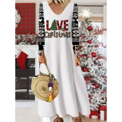 Women's Christmas Casual Dress Shift DressMaxi Long Dress Purple Wine Red Brown White Long Sleeve Plaid Santa Claus Elk Print Fall Winter V Neck Vacation Casual 2022 S M L XL XXL 3XL 4XL 5XL 6XL 28 Women's Christmas Casual Dress Shift DressMaxi Long Dress Purple Wine Red Brown White Long Sleeve Plaid Santa Claus Elk Print Fall Winter V Neck Vacation Casual 2022 S M L XL XXL 3XL 4XL 5XL 6XL -Fashion Life Shop fkhqci1668238353270