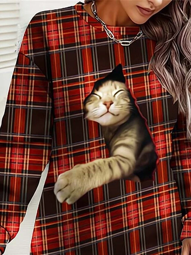 Women‘s Christmas Casual Dress Sweatshirt Dress Mini Dress Warm Fashion Outdoor Vacation Crew Neck Print Animal Geometric Loose Fit Burgundy S M L XL XXL 2 Women‘s Christmas Casual Dress Sweatshirt Dress Mini Dress Warm Fashion Outdoor Vacation Crew Neck Print Animal Geometric Loose Fit Burgundy S M L XL XXL - Image 2