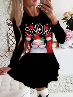 Women's Christmas Swing DressShort Mini Dress Green Red Beige White Black Long Sleeve Plaid Santa Claus Elk Pleated Print Fall Winter Crew Neck Stylish Romantic 2022 S M L XL 2XL 9 Women's Christmas Swing DressShort Mini Dress Green Red Beige White Black Long Sleeve Plaid Santa Claus Elk Pleated Print Fall Winter Crew Neck Stylish Romantic 2022 S M L XL 2XL -Fashion Life Shop fnqbwh1665485242805
