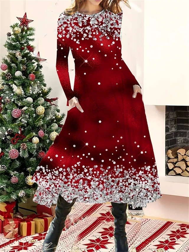 Women's Christmas Casual Dress Swing Dress Midi Dress Blue Wine Royal Blue Long Sleeve Plaid Pocket Winter Fall Autumn Fashion Christmas Daily 2022 S M L XL XXL 3XL 1 Women's Christmas Casual Dress Swing Dress Midi Dress Blue Wine Royal Blue Long Sleeve Plaid Pocket Winter Fall Autumn Fashion Christmas Daily 2022 S M L XL XXL 3XL