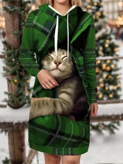 Women's Christmas Dress Hoodie Dress Mini Dress Warm Fashion Outdoor Christmas Holiday Hoodie Print Animal Geometric Loose Fit Wine Navy Blue Blue S M L XL XXL 9 Women's Christmas Dress Hoodie Dress Mini Dress Warm Fashion Outdoor Christmas Holiday Hoodie Print Animal Geometric Loose Fit Wine Navy Blue Blue S M L XL XXL -Fashion Life Shop ftdbff1697542946921