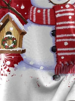 Women's Casual Dress Sweatshirt Dress Mini Dress Warm Fashion Outdoor Christmas Vacation Crew Neck Print Snowman Regular Fit Red S M L XL XXL -Fashion Life Shop fulnbg1697458074459