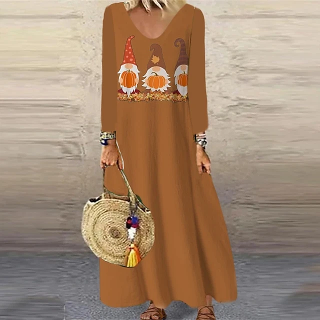 Women's Christmas Casual Dress Shift DressMaxi Long Dress Purple Wine Red Brown White Long Sleeve Plaid Santa Claus Elk Print Fall Winter V Neck Vacation Casual 2022 S M L XL XXL 3XL 4XL 5XL 6XL 18 Women's Christmas Casual Dress Shift DressMaxi Long Dress Purple Wine Red Brown White Long Sleeve Plaid Santa Claus Elk Print Fall Winter V Neck Vacation Casual 2022 S M L XL XXL 3XL 4XL 5XL 6XL - Image 18