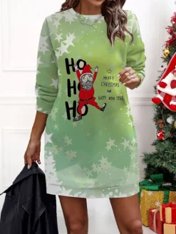 Women‘s Christmas Casual Dress Sweatshirt Dress Mini Dress Warm Fashion Outdoor Holiday Crew Neck Print Santa Claus Snowman Loose Fit Black Burgundy Green S M L XL XXL 15 Women‘s Christmas Casual Dress Sweatshirt Dress Mini Dress Warm Fashion Outdoor Holiday Crew Neck Print Santa Claus Snowman Loose Fit Black Burgundy Green S M L XL XXL -Fashion Life Shop gblngt1695636047726