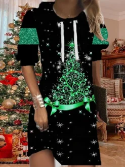 Women's Christmas Hoodie Dress Shift Dress Mini Dress Green Blue Purple Long Sleeve Christmas Tree Print Fall Spring Hooded Fashion Christmas Daily Loose Fit 2022 S M L XL XXL 3XL 11 Women's Christmas Hoodie Dress Shift Dress Mini Dress Green Blue Purple Long Sleeve Christmas Tree Print Fall Spring Hooded Fashion Christmas Daily Loose Fit 2022 S M L XL XXL 3XL -Fashion Life Shop gjjlyj1667635996483