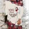 Women's Christmas Casual Dress Shift Dress Midi Dress Black Wine Red 3/4 Length Sleeve Plaid Ruched Winter Fall Autumn Fashion Christmas Daily 2022 S M L XL XXL 3XL